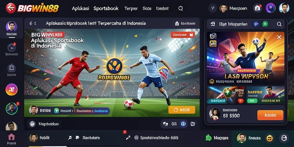 Tampilan menarik dari BIGWIN88 dengan fitur sportsbook yang lengkap.