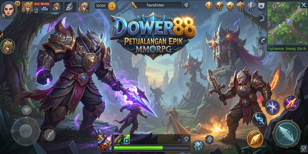 Tampilan gameplay DOWER88 yang memukau dalam petualangan MMORPG.