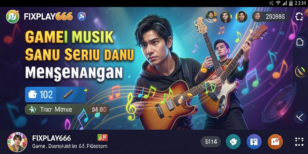 Tampilan interaktif gameplay FIXPLAY666 dengan lirik yang jelas.