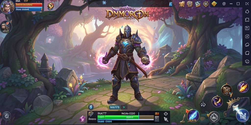 Gameplay menarik dalam dunia MMORPG yang luas dan interaktif.