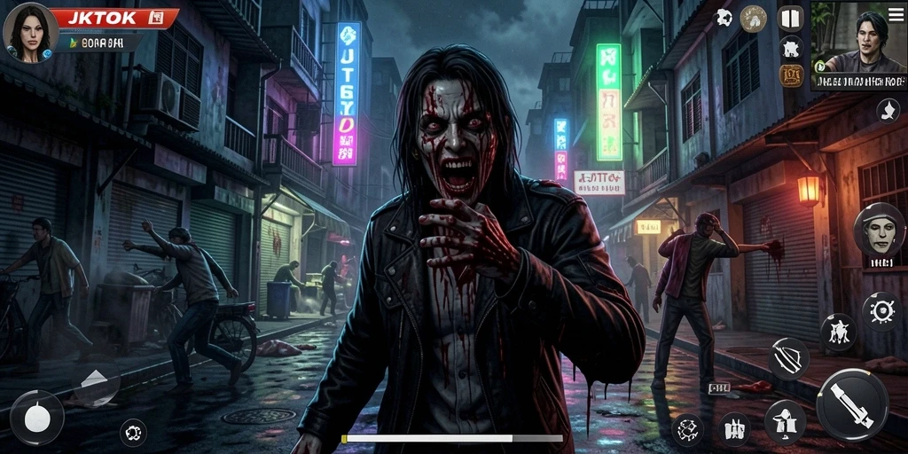 Gameplay menegangkan di JKTOK dengan suasana horor yang mencekam.