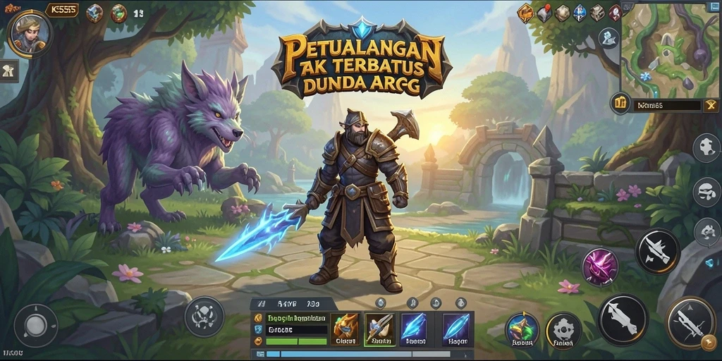 Screenshot menampilkan pertarungan seru dalam K5555 ARPG.