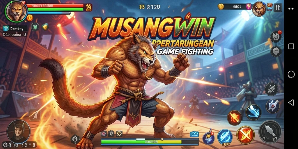 Menampilkan aksi pertarungan dinamis dan karakter ikonik dalam MUSANGWIN.
