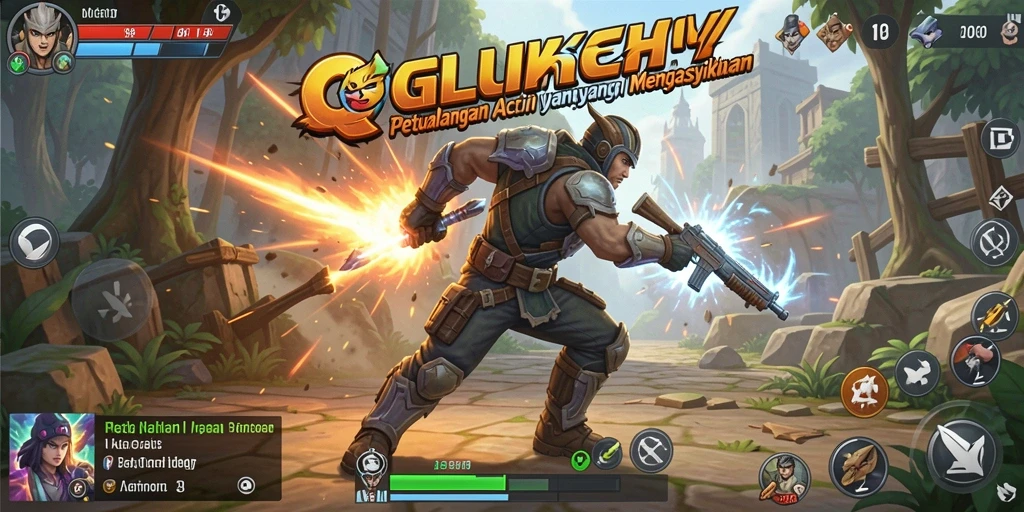 Screenshot menunjukkan gameplay seru dan mendebarkan dari QGLUCKY.