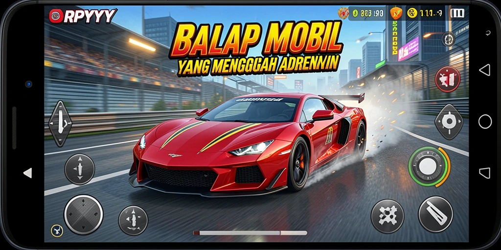 Tampilan mendebarkan dari balapan intens dalam RPYYY.